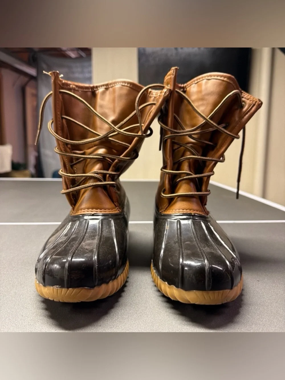 The Original Duck Boot Women Size 8.5 M Sporto Arianna Brown Tan Rain Snow Boots